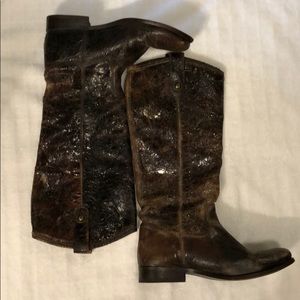 Flash SALE! Frye distressed Melissa Button boots